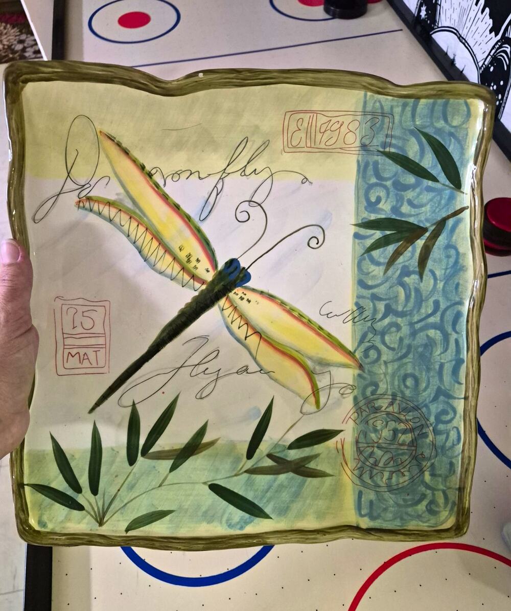 Certified International Susan Winget Dragonfly Square Ceramic Plate Multicolor